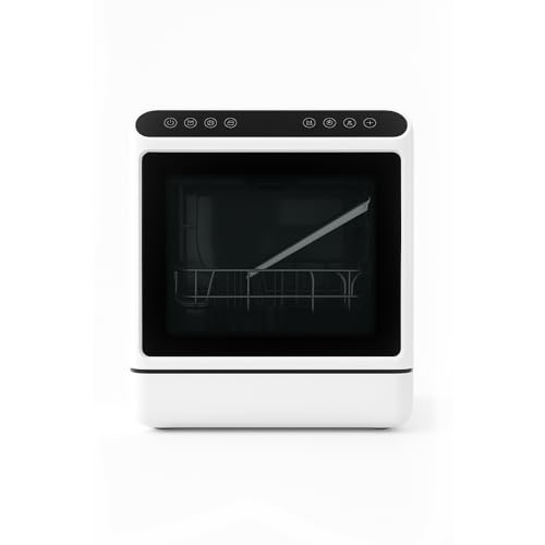 CleanMate Pro Desk Dishwasher | Compact Countertop Dishwasher with UVC Sterilization, Hot Drying & Touch Controls | 6L Water Use | 5-Set Capacity | 1000W | Quick Wash, Fruit, Dry & More