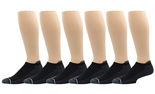 Dr. Motion Mens Low Cut Cushioned Breathable Compression Ankle Socks with Arch Support 6 Pairs