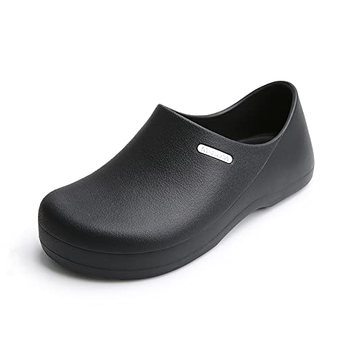 YUKTOPA Men's Women's Non Slip Chef Shoes Oil Water Resistant Nursing Work Shoes for Restaurant Kitchen Garden Hospital Black 42