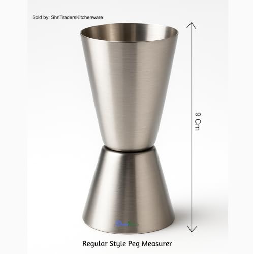 Image of PuroKitch Stainless Steel Peg Measurer 30 & 60ml Glass | Liquor Measuring Cup | Alcohol Dispenser Jigger for Cocktails, Whiskey, Bar Set & Kitchen Essentials