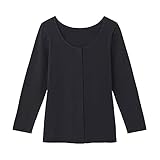 [グンゼ] 前あきインナー 7分袖 ボタン付き 【着脱しやすい】術後 入院 病院 セルフェア CI4034N レディース Newブラック L