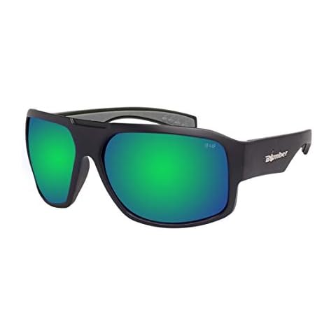 BOMBER MEGA Bomb M103GM Safety Sunglasses for Men with Matte Black frame, Green Mirror Safety Sunglass lens, Non-Slip foam lining, ANSI Z87+ Compliant, UV Protection - M103GM Cover