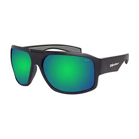 BOMBER MEGA Bomb M103GM Safety Sunglasses for Men with Matte Black frame, Green Mirror Safety Sunglass lens, Non-Slip foam lining, ANSI Z87+ Compliant, UV Protection - M103GM Cover