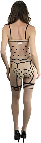 Image of ToBeInStyle Women's Assorted Bodystocking Sheer Opaque or Fishnet Crotchless Lingerie Bodysuit