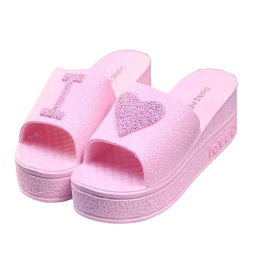 Cute “Love” Summer Slippers for Women Clean Girl Aesthetic Hotel-Style Comfort Adorable and Cozy Indoor Footwear