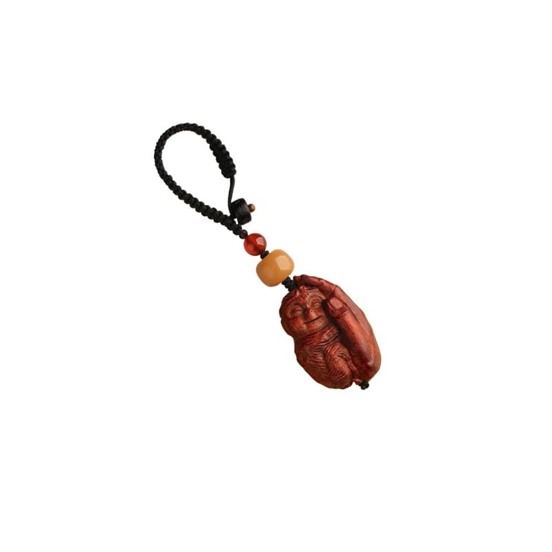 Porte-clés pour clés de voiture suspendu en bois de rose avec pendentif