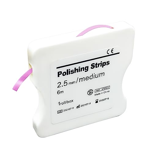 dental polishing strips 6mrolls tooth sandpaper dental finishing strips dental polishing strip holder stainless resin tooth interdental grinding tool-pink 25mm