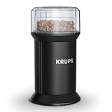 KRUPS Electric Blade Coffee Grinder 1.6 Oz, Adjustable Coarse to Fine for the Perfect Espresso, Grind Coffee Beans, Spices & Herbs, Removable Dishwasher Safe Bowl, Black