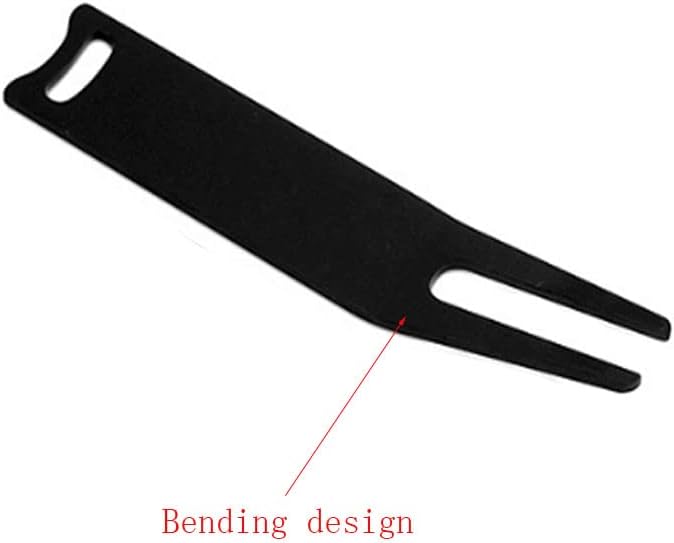review jinyatu Golf Divot Tool Metal Bending Green Repair Fork Golf Green Divot Fork Mark Clean Black Accessories 4 Pieces