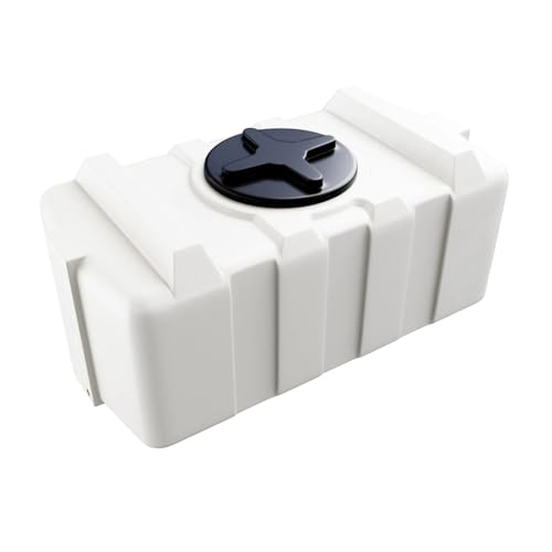 KMND Trinkwassertank 300 Liter Gross - Weithalsfass Fass Tonne Wasser Regentonne eckig - Extrem Robust Vorrat für Garten Landwirtschaft Behälter - PE-HD Kunststoff lebensmittelecht - Weiss