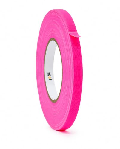 WOD Gaffer Tape, Fluorescent Pink Low Gloss Finish Film, 1/2 inch x 60 ft. Residue Free, Non Reflective Cloth Fabric, Secure Cords, Water Resistant, Photography, Filming Backdrop, Production