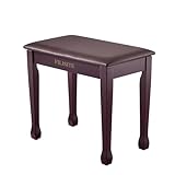 FILISITE Piano Bench with Waterproof Padded Cushion, Makeup Stools for Vanity, Bench for Living Room/Bedroom (Brown)