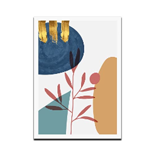 Décor à la maison salon moderne avec tableau feuille dorée et affiche grand format - 2