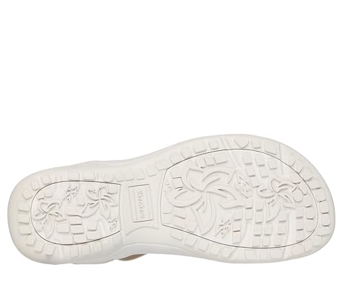 Skechers Skechers Women's REGGAE SLIM - SUMMER SPARKLE, Hands Free Slip-Ins Jeweled Stretch Knit Sandal, Natural, 11M