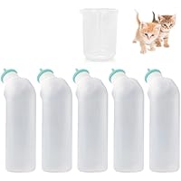 Xuandea 5Pack Kitten Bottle for Nursing Puppy Milk Kitten Bottles Feeding Kit Silicone Nipple for Newborn Pets Kittens, Puppy,Squirrel (Green)