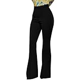 AYOrpeg Kurze Hose Damen Bequeme Slimfit-Hose für Damen mit hoher Taille und ausgestellten Anzugshosen mit Knöpfen Hose Damen Schwarz Stretch Elegant (Black, XXL)