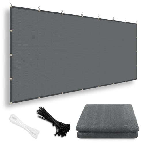 LOVE STORY 6/10/12/14/16/20 FT Shade Cloth with Grommets Pergola Shade Cover Shade Panel Fabric MeshTarp Sun Screens for Patio Deck, 6'x10' Dark Grey