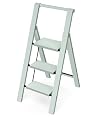 Taranta 3 Step Ladder,Lightweight Aluminum Step Stool with Convenient Handgrip, Folding Ladder with Anti-Slip Pedals, 330lbs Capacity Stepladder for Home, Office, Kitchen-Fairyland Green