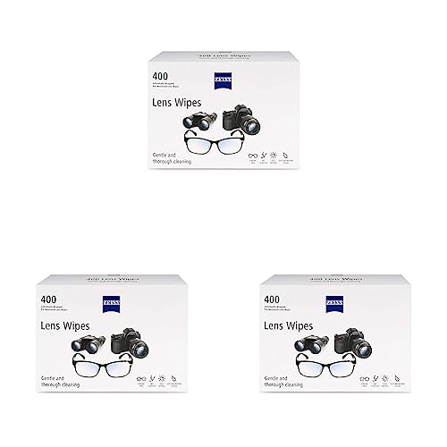 Image of ZEISS Pre-Moistened Alcohol Wipes, Glasses Cleaner, 400 Count (Pack of 3)