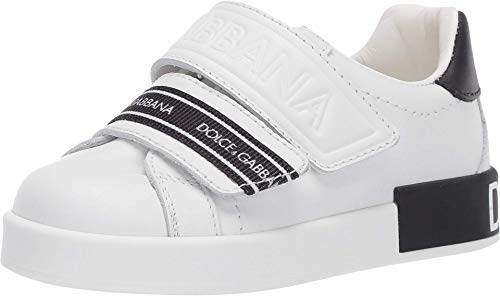 Dolce & Gabbana Kids Sneaker Classica Pium+Pium.TER (Toddler/Little Kid) Bianco/Nero 26 (US 9 Toddler)