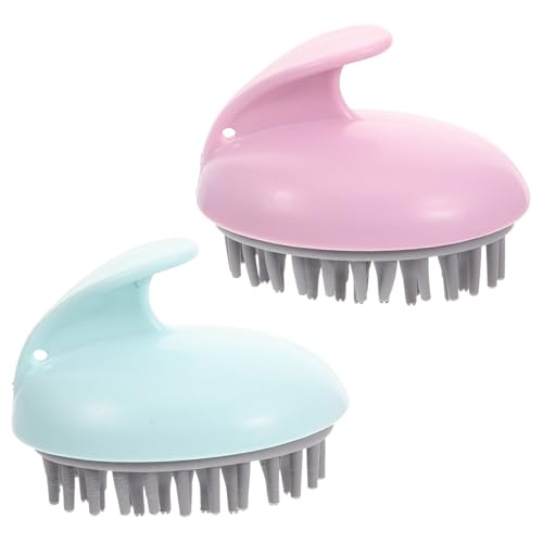COLLBATH 2pièces Lot De Brosses De Massage Pour Chevelu Avec Manche Pour Nettoyer Cheveux Et Chevelu Stimule Circulation Sanguine
