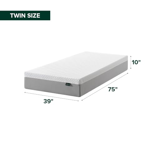 Image of Zinus 10 Inch Green Tea Essential Memory Foam Mattress [New Version], Twin, Fiberglass Free, Medium Feel, Breathable Airflow Memory Foam, Certified Safe Foams & Fabric, Mattress in A Box