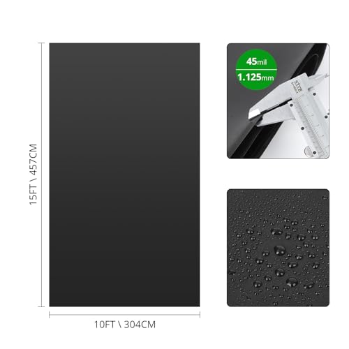 45 Mil EPDM Pond Liner,15X15FT Heavy Duty Rubber Liner, UV & Puncture Resistant, Flexible Water Barrier for Fish Ponds, Waterfalls and Fountains, Fish & Plant Safe by SierraSquad - Image 4