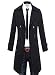 Benibos Men's Trench Coat Winter Long Jacket Double Breasted Overcoat (US:M / Asia XL, Black)