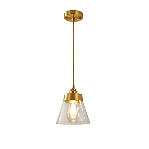 Pendant light en verre créatif nordique E27 suspension laiton