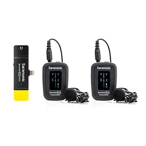 Image of Saramonic Advanced 2.4GHz 2-Person Wireless Clip-On Microphone System with Lavaliers & Lightning Receiver for Apple iPhone & iPad (BLINK500PROB4)