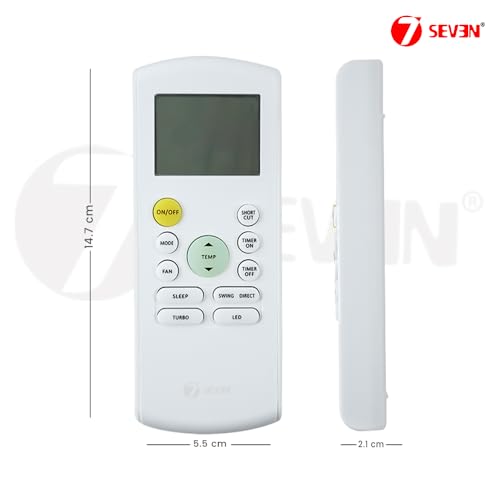 Image of 7SEVEN Compatible for Onida AC Remote Original RG57A2 /BGEF Model 184 1 1.5 2 Ton Split and Window Air Conditioner - Match Exactly with Existing Onida ac Remote Control