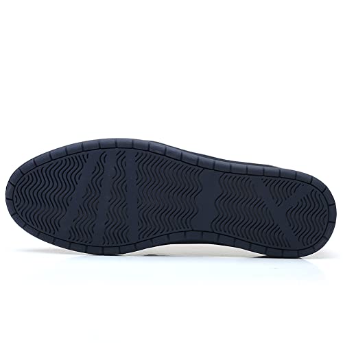 LLTMALL Men's Leather Oxford Dress Shoes Breathable Lace-up Fashion Flat Sneakers4