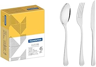 Faqueiro Tramontina Havana em Aço Inox com Facas para Churrasco Acabamento em Brilho 45 Peças