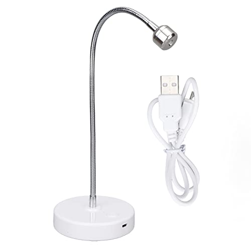YUYTE Rotating LED Nail Lamp, 3W Gel Nail Polish Drying Lamp, USB Gooseneck, Hands-Free, Fast Drying, White
