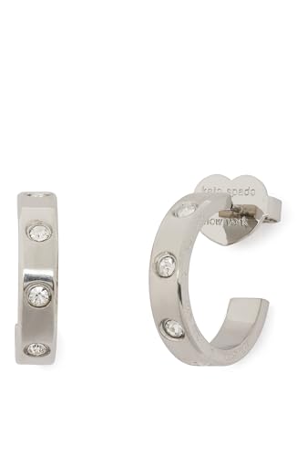 Kate Spade New York SET IN STONE Huggies, Clear/Silver