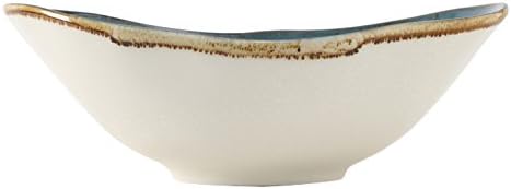 Tuxton Home Artisan 8" (20oz) Ceramic Angled Bowl, Set of 4, Geode Azure Blue