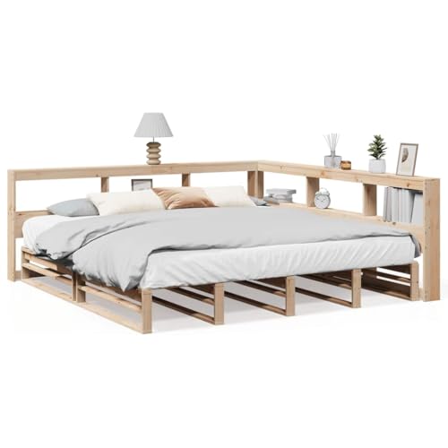 Genérico wenjingqi Cama con estría sin colchón Madera Maciza de Pino 180x200cm,3324490