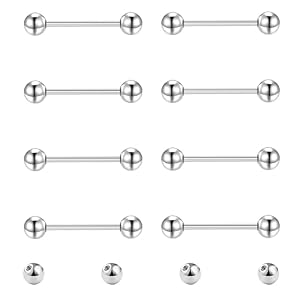 Gojewen – Gojewen 8er Zungenpiercing Brustwarzenpiercing und 4er Ersat