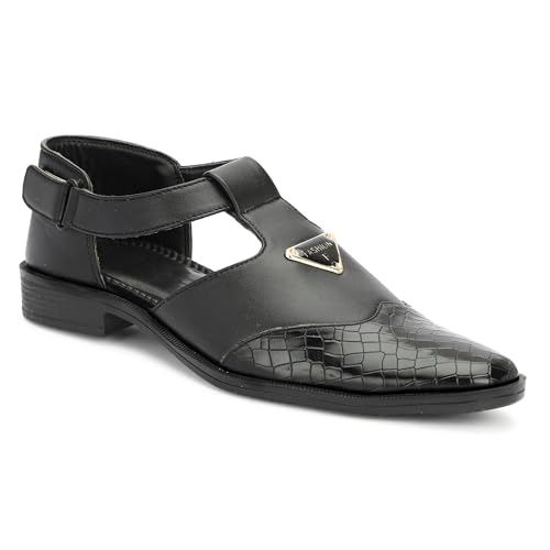 Generic Black Leatherette Roman Sandals - Image 7