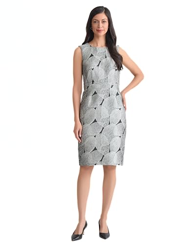 Amazon.com: Kasper Women's Sleeveless Jacquard Sheath Dress Black