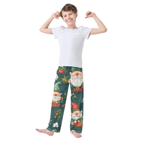 St Patrick's Gnome Boys Long Pants Soft Trousers Elastic Waist Kids Lounge Bottoms with Pockets S-XL3
