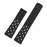 Longueur du bracelet : 19 cm WTNZBAEM Bracelet de montre en caoutchouc souple et silicone 22 mm, compatible avec les bracelets TAG Heuer Monaco Carrera Formula 1, bracelet étanche à boucle déployante(Black no buckle)
