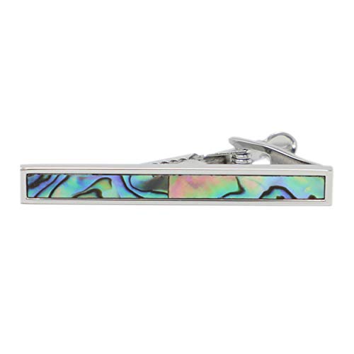 Classic Stone Tie Clip 2 Inch Semiprecious Stone Tie Bar With Gift Box Men Abalone Tie Clip (Abalone) #TOP1