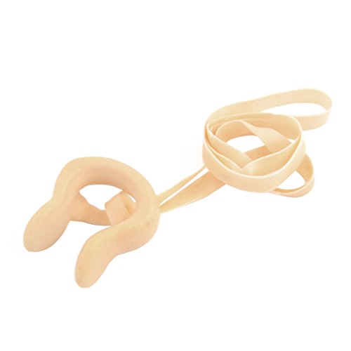 uxcell Beige Silicone Elastic Strap Dive Swimming Nose Clip Protector