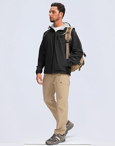 Image of Bikewa Men's Cycling Rain Jackets Waterproof Running Bike Windbreaker Lightweight Packable Hooded Jacket