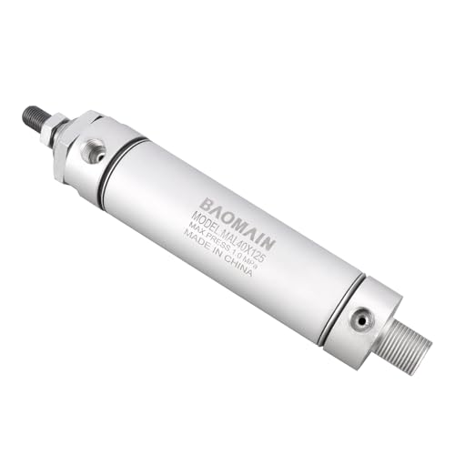 BAOMAIN Mini Pneumatic Air Cylinder 1.57" Bore 5" Stroke MAL 40x125