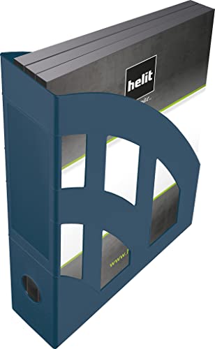 helit H2661034 - Stehsammler „the green bridge“, DIN A4-C4, aus Recycling-Kunststoff Blauer Engel zertifiziert, blau, 4 Stück