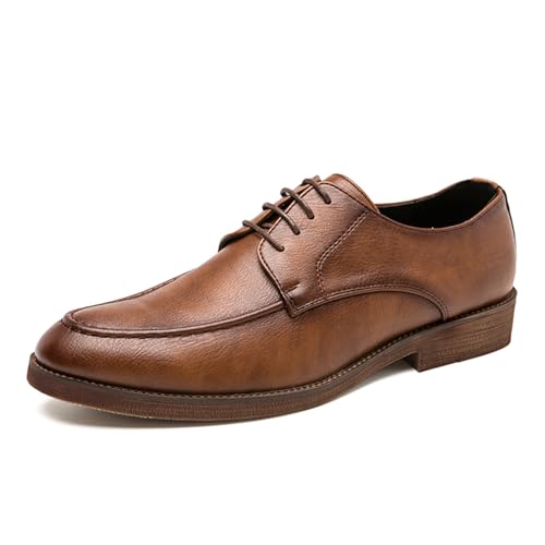 Santimon Oxford Shoes for Men, Lace up Classic Leather Dress Shoes Business Derby Shoes