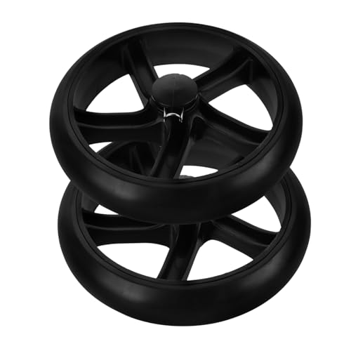 Roues de rechange noires 15,5 cm en PU avec roulements pour chariot à linge, lot de 2