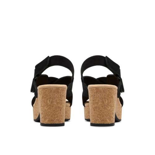 Clarks Per Donna. 26181791 Sandali In Pelle Nera Nerisa West (39.5), Nero, 5 A 8Cm, Fibbia, Casual - 5